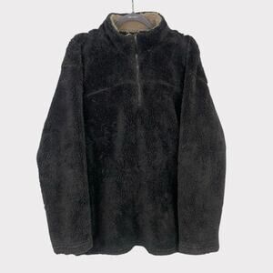 Arctic Point Vintage Fluffy Grey Faux Fur Quarter Zip